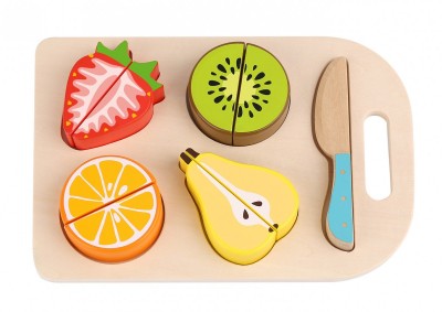 Ξύλινα Σφηνώματα σε Δίσκο Κοπής - Φρούτα