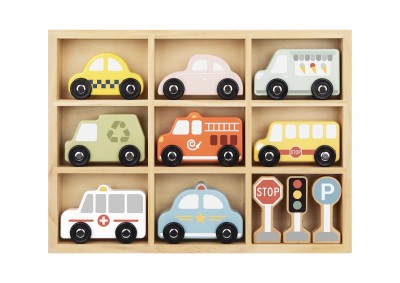 Ξύλινο Σετ Οχήματα Κυκλοφοριακής Αγωγής