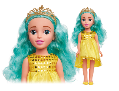 Beauty Star Κούκλα Party Time Κίτρινο Φόρεμα